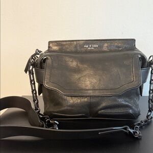Rag & Bone Shiny Black Crossbody Bag